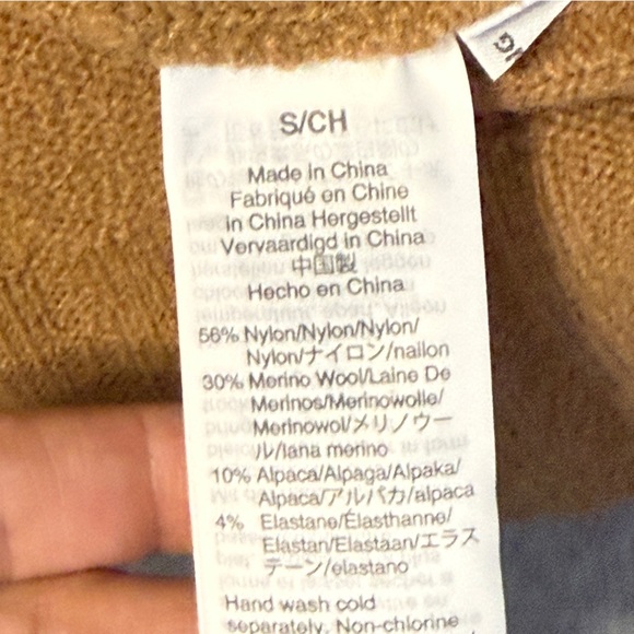 J. Crew Colorblock Mockneck Wool Blend Sweater Orange/Red Tan Small #1740 - Picture 8 of 8